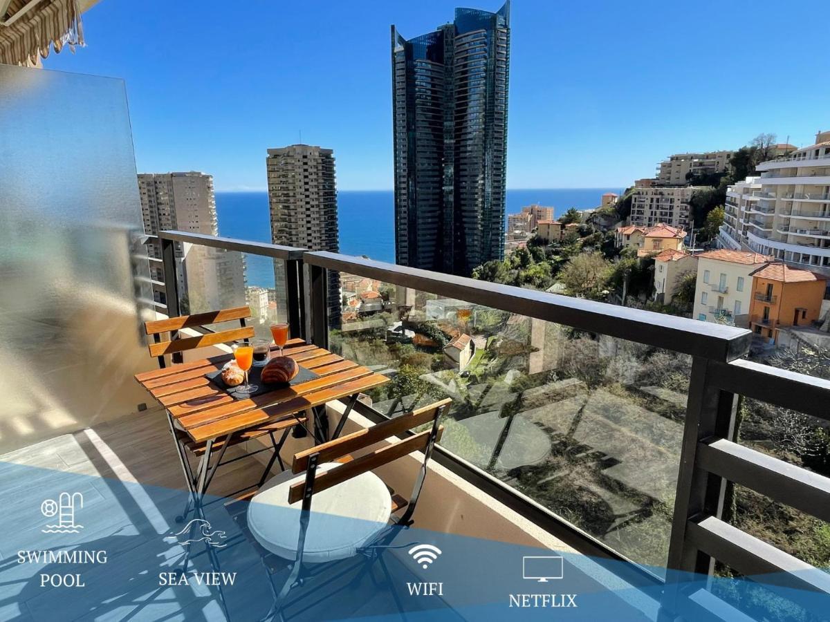 New Studio, Piscine Et Vue Mer • Proche De Monaco Beausoleil Exterior foto